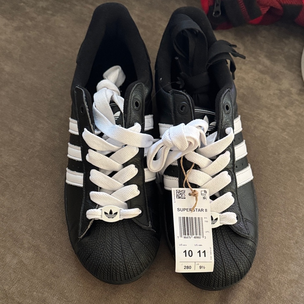 Adidas Black & White Superstar II Sneakers